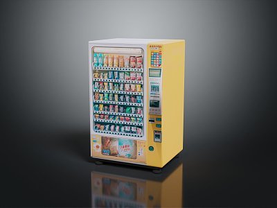 现代自动售货机的3D模型 技术与美学的结合